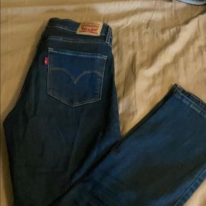 Levi’s 724 dark wash jeans.